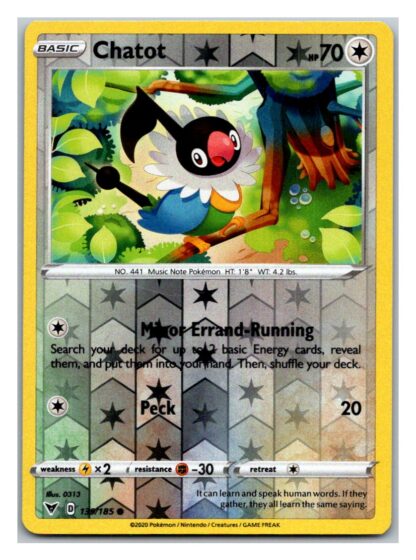 Chatot 139/185 Vivid Voltage (Reverse Holo) (NM-Exc Condition)