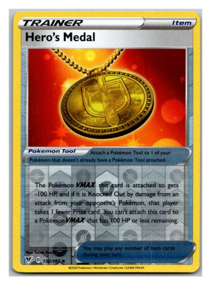 Hero's Medal 152/185 Vivid Voltage (Reverse Holo) (NM-Exc Condition)