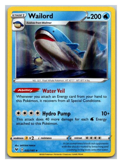 Wailord 032/185 Vivid Voltage (Holo) (NM-Exc Condition)