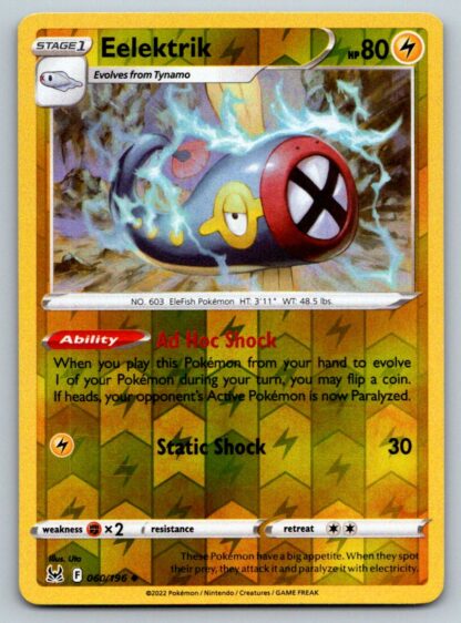 Eelekrik 60/196 Lost Origin (Reverse Holo) (NM-Exc Condition)