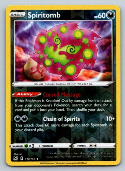 Spiritomb 117/196 Lost Origin (Reverse Holo) (NM-Exc Condition)