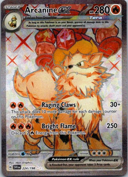 Arcanine Ex 224/198 Scarlet & Violet (Ultra Rare) (NM-Exc Condition)