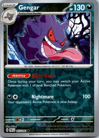 Gengar 57/091 Paldean Fates (Reverse Holo) (NM-Exc Condition)