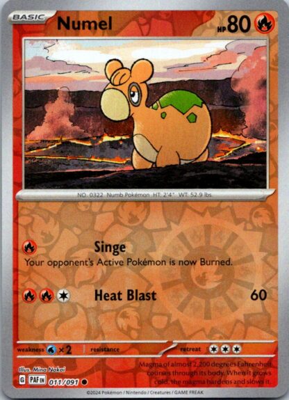 Numel 11/091 Paldean Fates (Reverse Holo) (NM-Exc Condition)