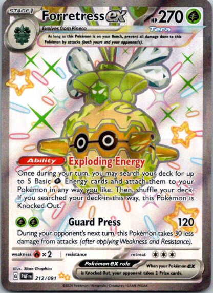 Forretress ex 212/091 Paldean Fates (Ultra Rare) (NM-Exc Condition)