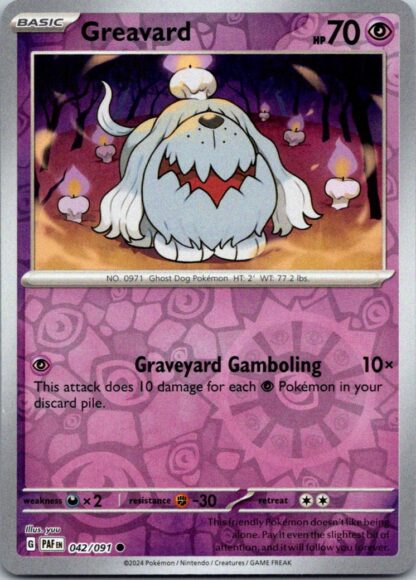 Greavard 42/091 Paldean Fates (Reverse Holo) (NM-Exc Condition)