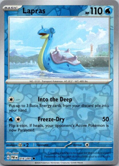 Lapras 16/091 Paldean Fates (Reverse Holo) (NM-Exc Condition)