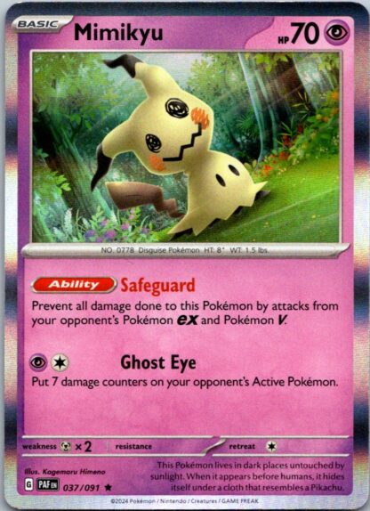 Mimikyu 37/091 Paldean Fates (Holo) (NM-Exc Condition)