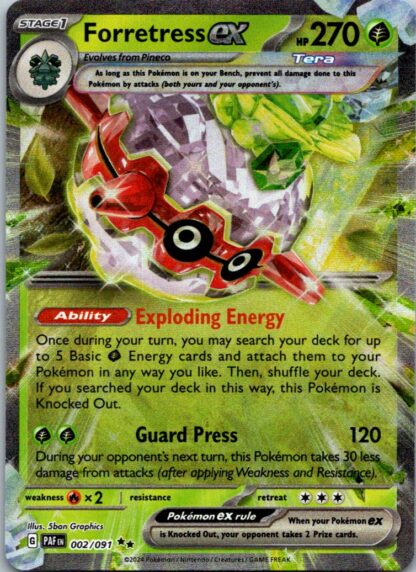 Forretress ex 2/091 Paldean Fates (Ultra Rare) (NM-Exc Condition)