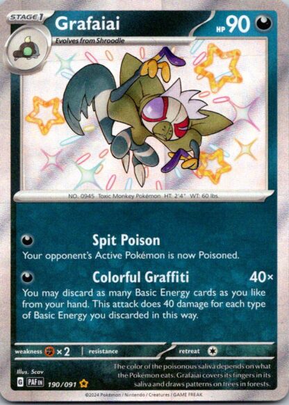 Grafaiai 190/091 Paldean Fates (Shiny Holo) (NM-Exc Condition)